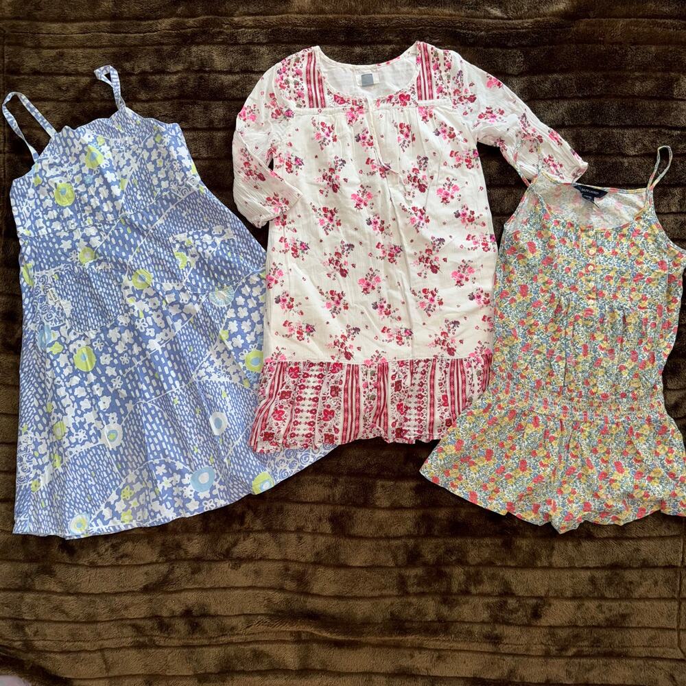 Pair of Girls Size M (8) Dresses +‎ Ralph Lauren Romper in Super Clean Condition